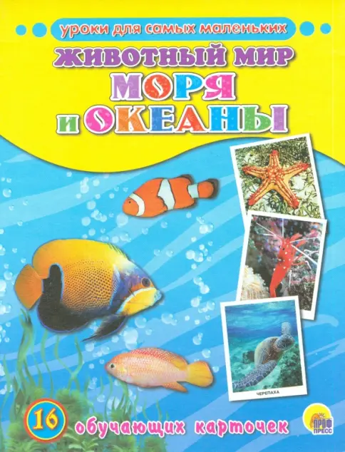 Животный мир, моря и океаны. 16 обучающих карточек