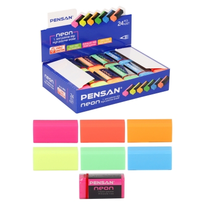 Ластик "Pensan" цвет NEON упак. 24 шт. арт. 99978