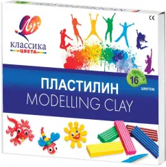 Пластилин Луч КЛАССИКА 16 цв. 320 г ассорти со стеком