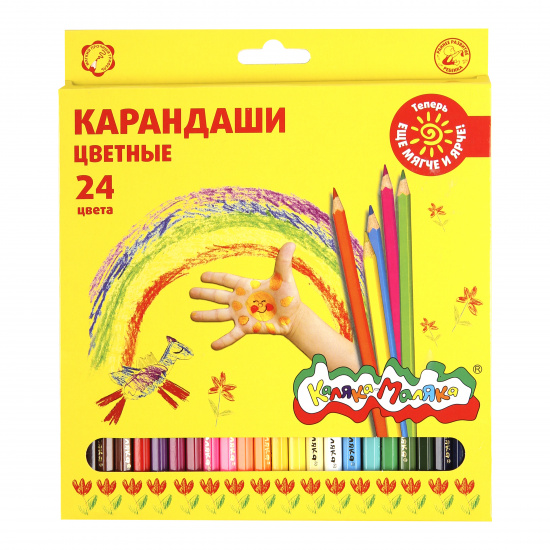 Набор цветных карандашей Каляка-Маляка 24 цв. шестигран. корп. дерев. карт. уп.