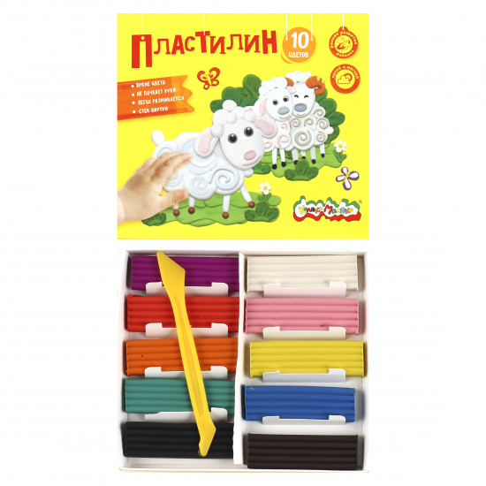 Пластилин Каляка-Маляка 10 цв. 150 г ассорти со стеком