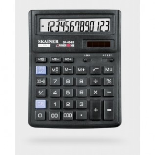 Калькулятор SKAINER настольный большой 143х192х39,5 мм, 14 разрд., 2 пит., 2 пам., черный