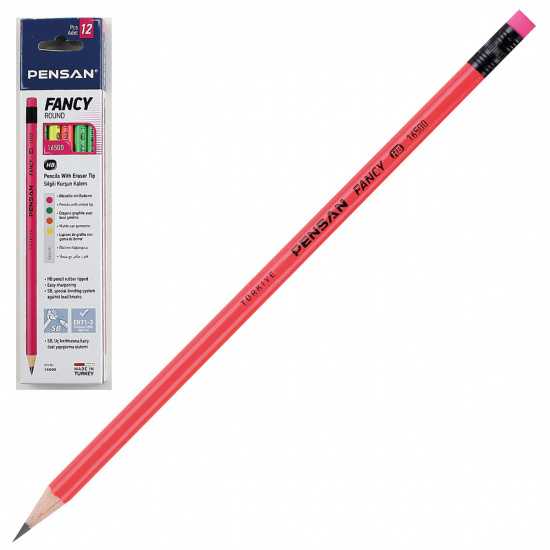 Карандаш ч\графитовый c ластиком"FANSY"HB Арт. 16500/Р