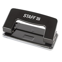 Дырокол металлический STAFF EVERYDAY, до 10 листов, без линейки, черный, 224647