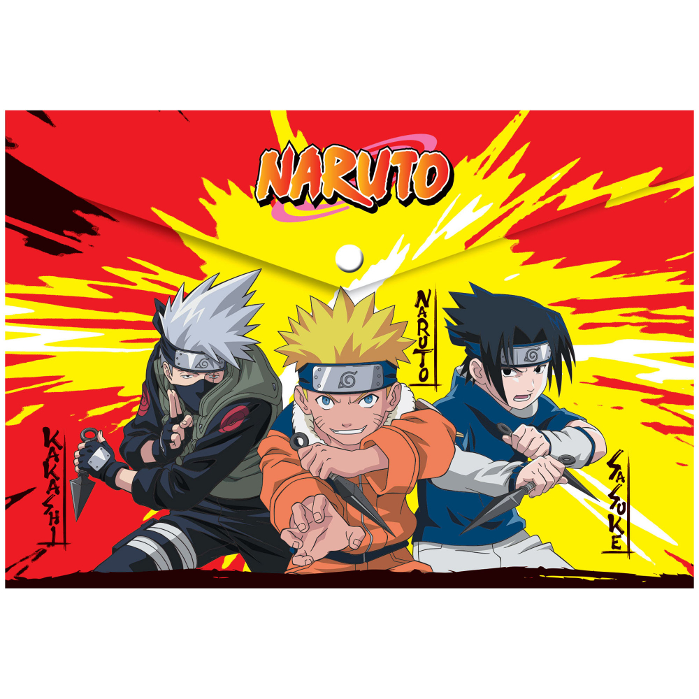 NTJB-US1-PLB-EN15 Папка для тетрадей на кнопке, А4. Naruto (пакет5)