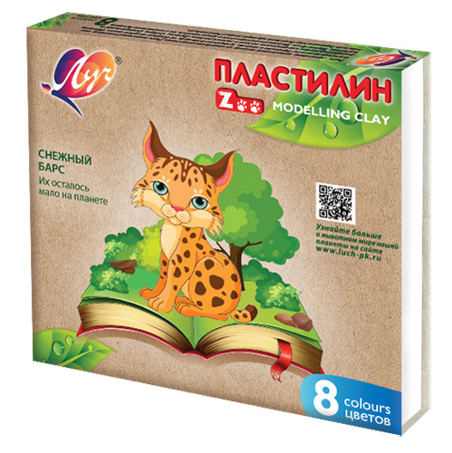 Пластилин Луч ZOO 8 цв. 120 г ассорти