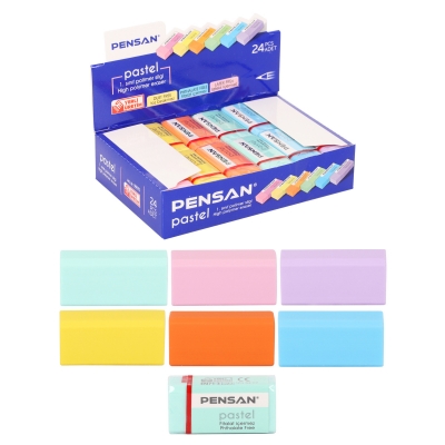 Ластик "Pensan" цвет ПАСТЕЛЬ упак. 24 шт. арт. 99975