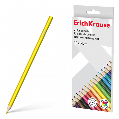 Карандаши 12 цв ERICH KRAUSE "Basic" шестигранные, Китай
