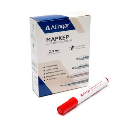 Маркер для доски, Alingar, пулевидный, 2 мм