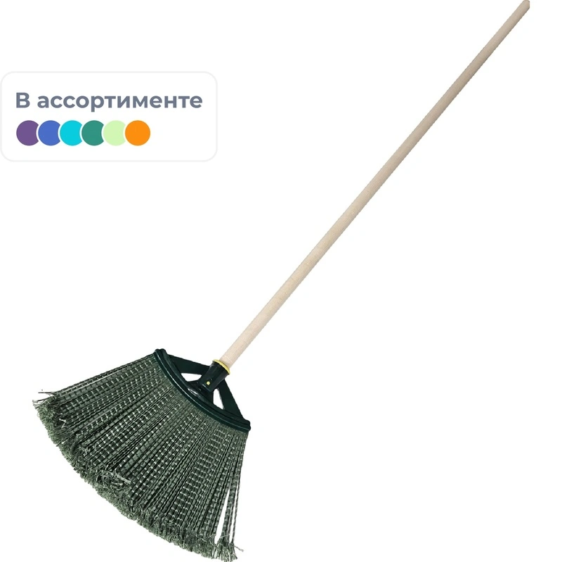 Метла пластиковая коричневая прямая (LR-038)