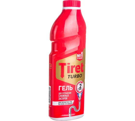 Средство от засоров Tiret Turbo для канализационных труб (465 мл)