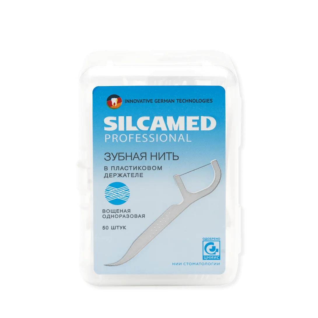 Зубная нить с держателем SILCAMED серии Professional