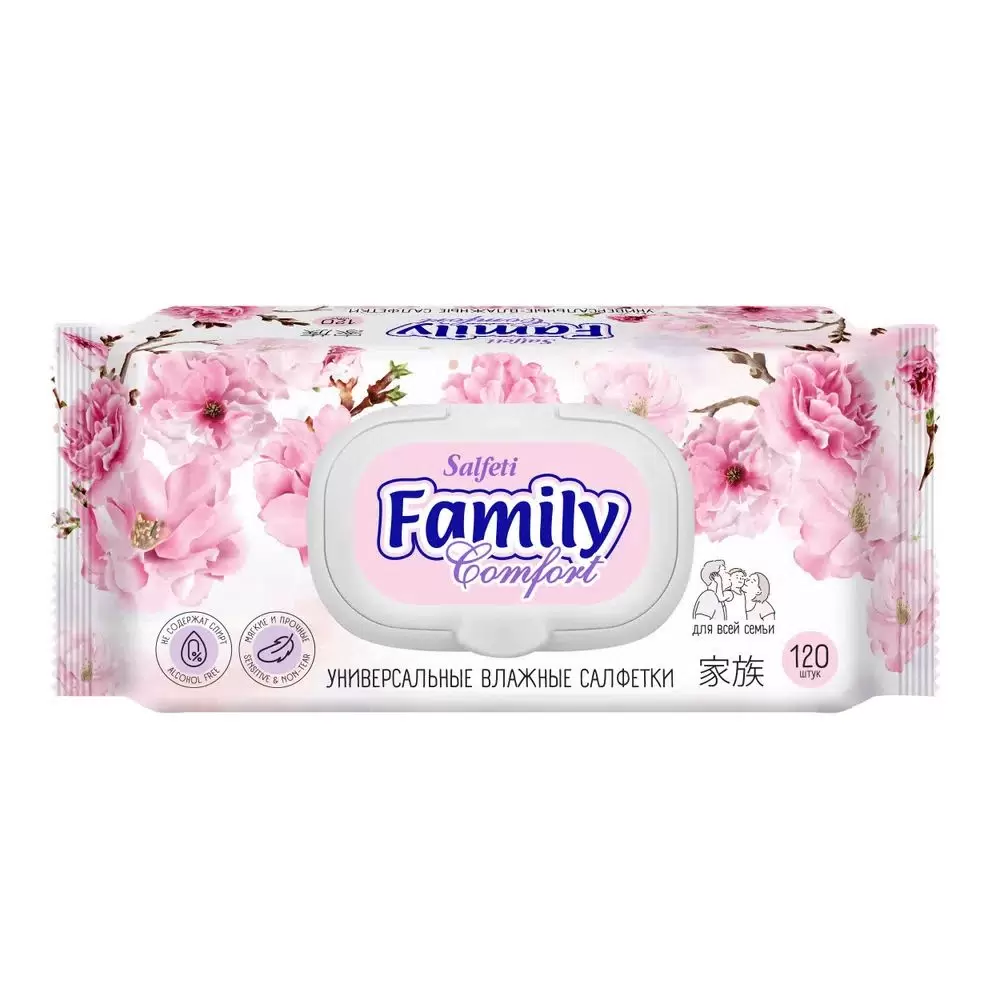 Салфетки влажные Comfort мята, 120шт