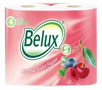 Туалетная бумага "Belux Aroma" 2-х сл. 4шт., Ягоды