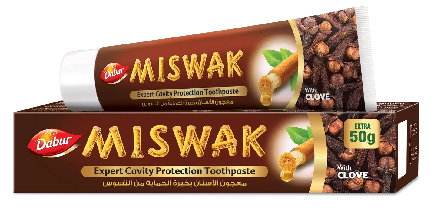 Зубная паста Dabur Miswak Clove с экстрактом Мисвака и маслом Гвоздики, 120 г + 50 г