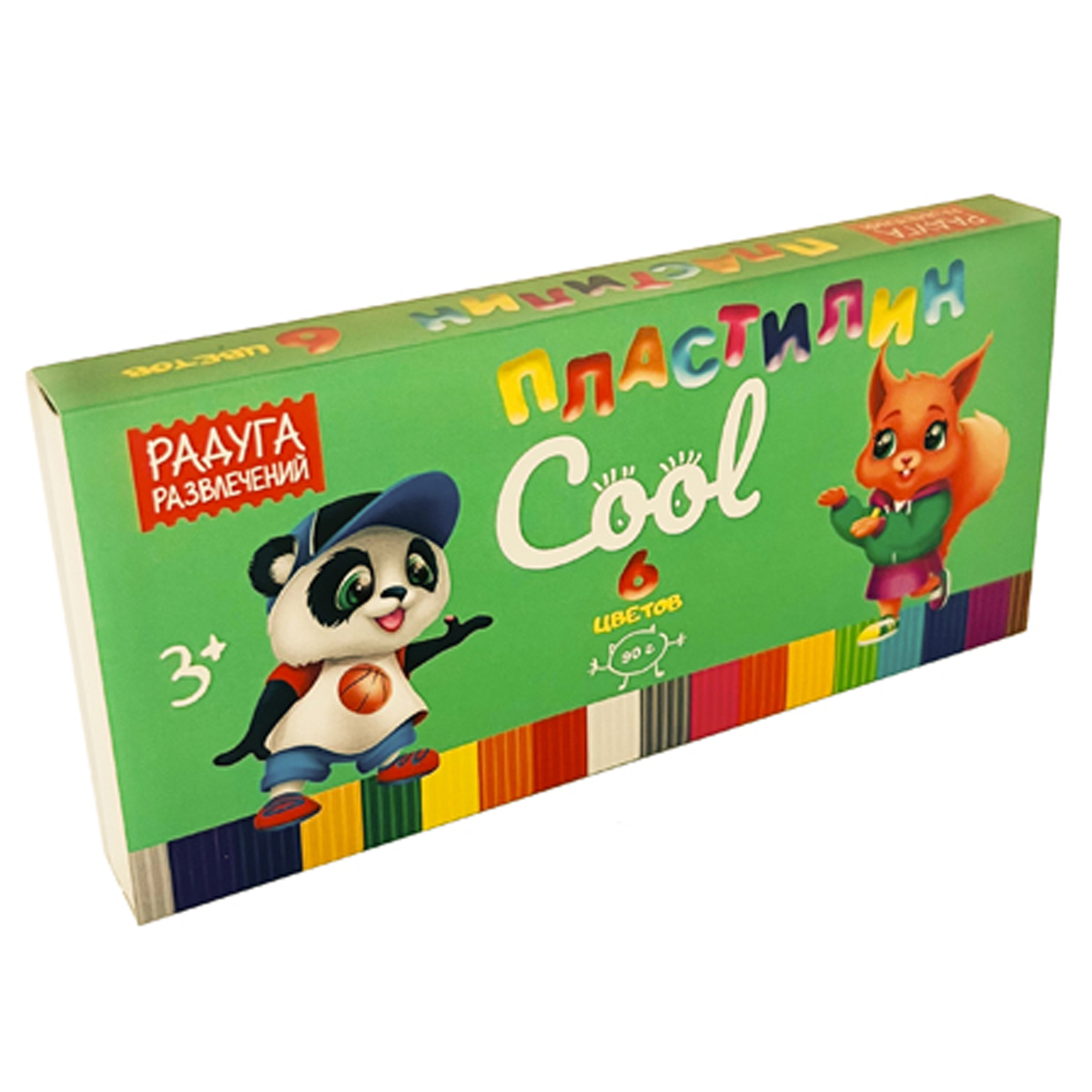 Пластилин классический Мегапласт "Cool" 6цв. 90гр. Со стеком