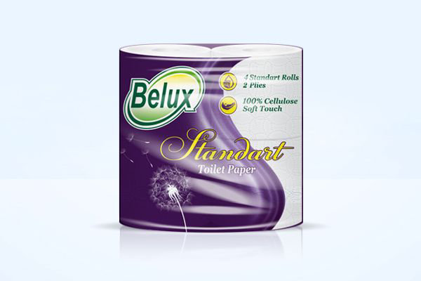 Туалетная бумага belux стандарт 4 шт 2 сл белая