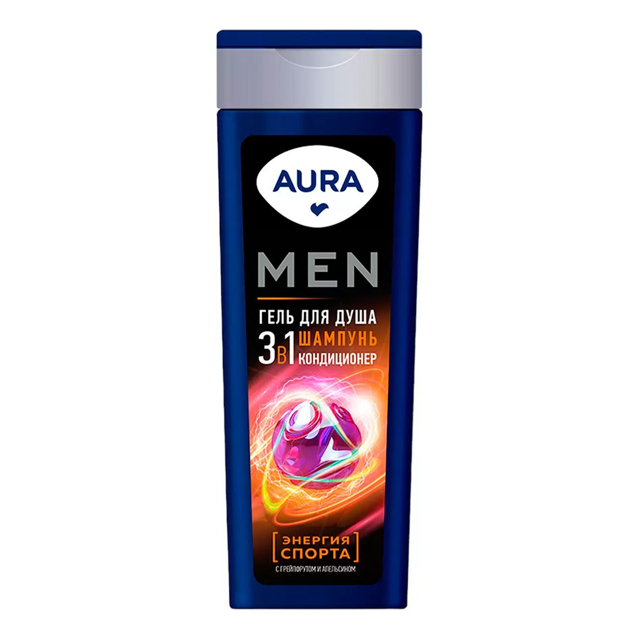 Гель для душа 3в1 AURA Men Энергия Спорта 380мл