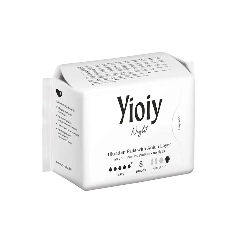 Женские гигиенические прокладки, ночные YIOIY ULTRA (8 шт.)
