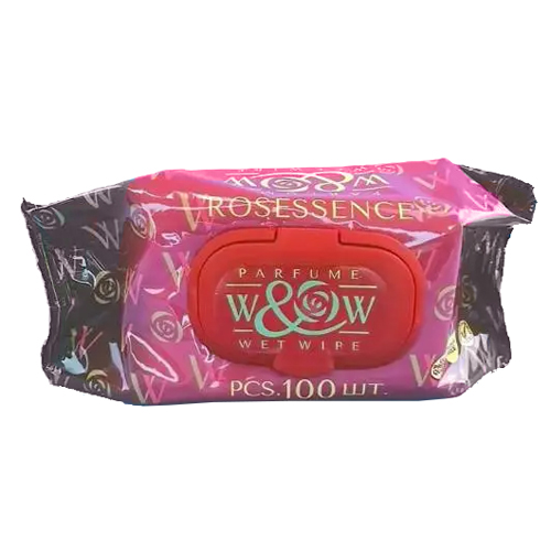 Салфетки влажные W&W ROSESSENCE 100 шт пласт. клапан