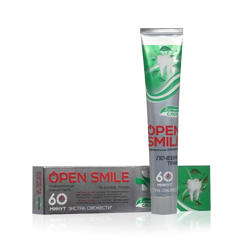 Зубная паста Open Smile, лечебные травы, 100г