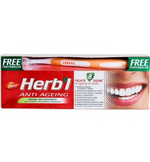 Зубная паста Dabur Herbl Anti Ageing Анти-Старение + зубная щетка 150 гр
