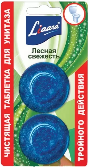 Чистящие таблетки для унитаза LIAARA  "Лесная свежесть" 2х50г