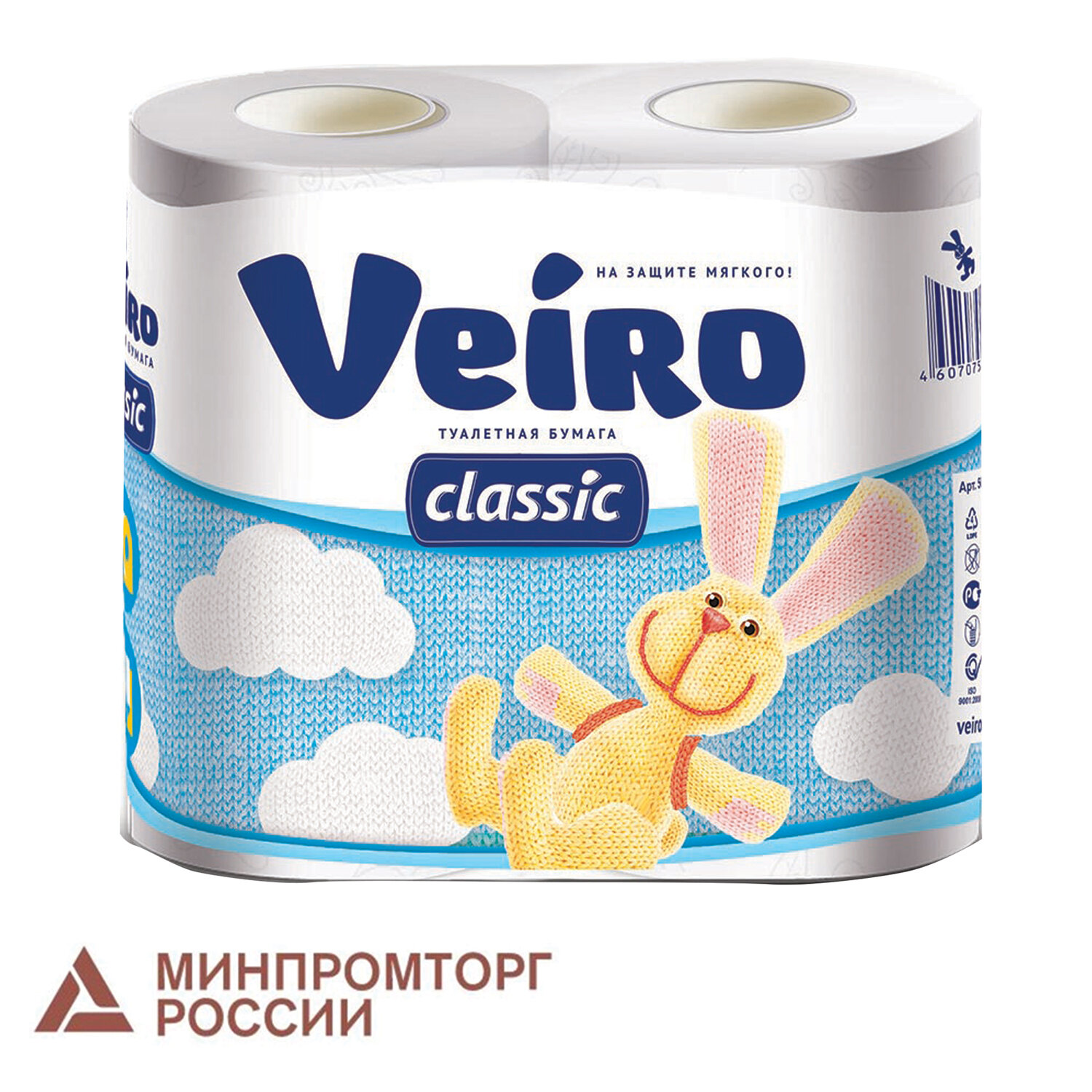 Туалетная бумага VEIRO 2 слоя, 4 рулона