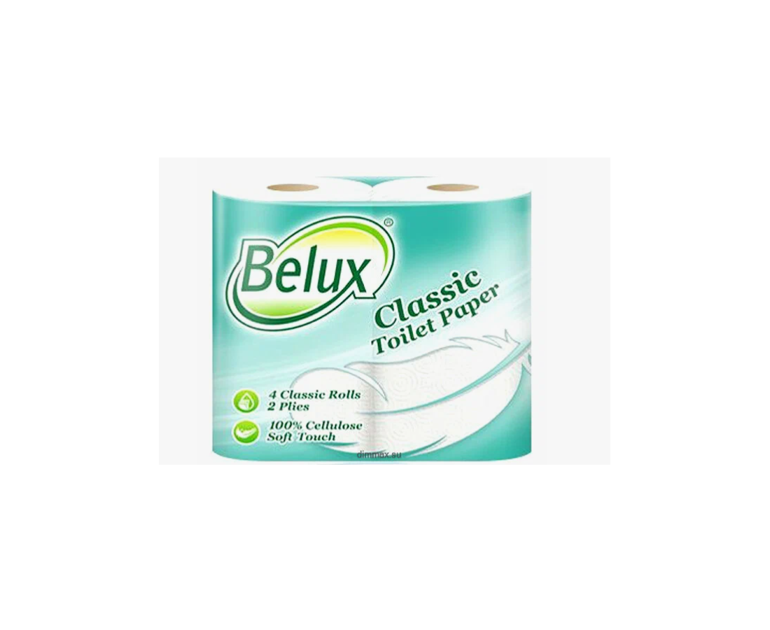 Туалетная бумага "Belux Classic" 2-х сл. 4шт., белая
