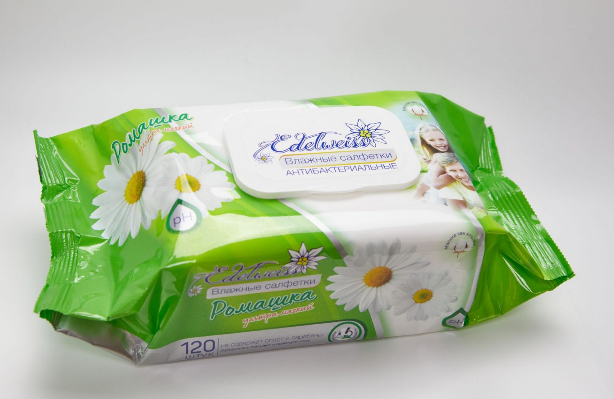 Влажные салфетки Edelweiss 120шт. алоэ вера