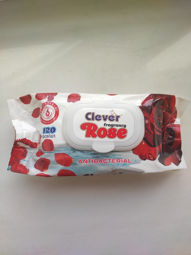Влажные салфетки Rose Clever 120шт