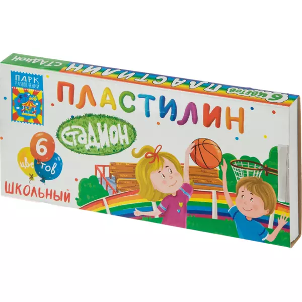 Пластилин классический Мегапласт "Стадион" 6цв. 90гр. Со стеком