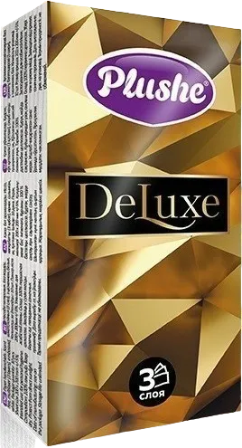Платочки бумажные Plushe Deluxe Standart 10 шт 3-слоя