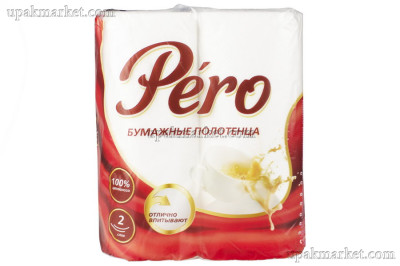 Бумажные полотенца "Pero" 2-х слойные 2шт. красные