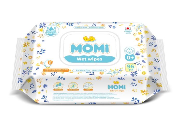 Детские влажные салфетки гипоаллергенные Momi 96 шт