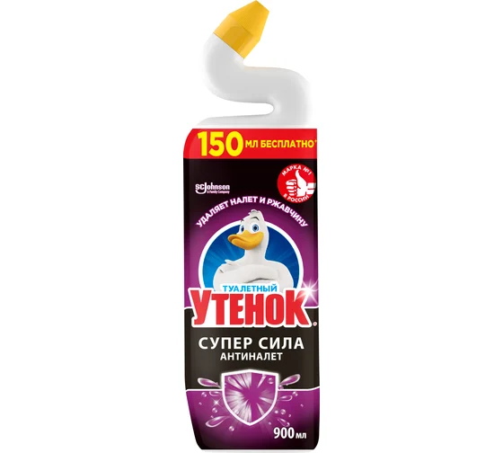 Средство чистящее для унитаза Туалетный Утенок Супер Сила Антиналет (900 мл)