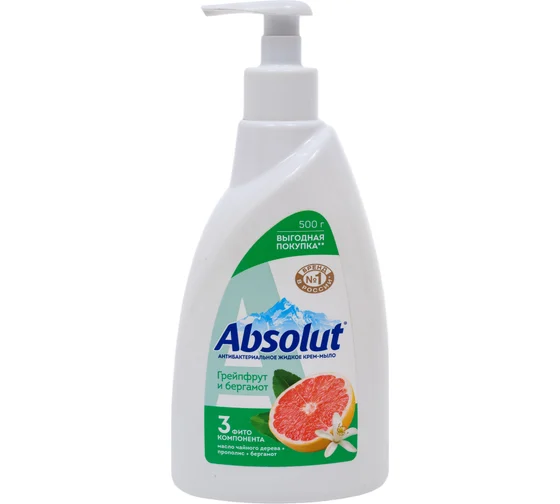 Крем-мыло жидкое Absolut DeoEffect антибактериальное Грейпфрут и бергамот (250 г)