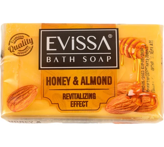 Банное мыло, пвх пленка EVISSA 150 гр. Мед-Миндальный