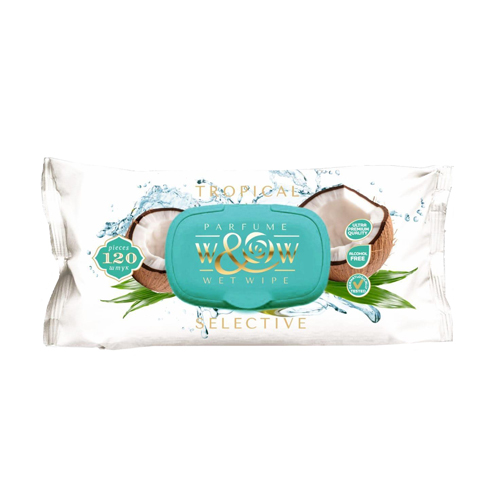 Салфетки влажные W&W Tropical Coconut 120шт.