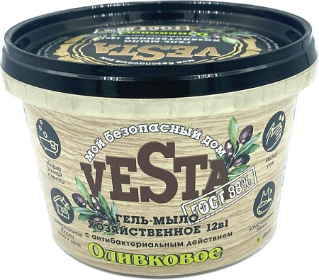 Мыло-гель Vesta Хозяйственное 12в1 500г. Оливковое