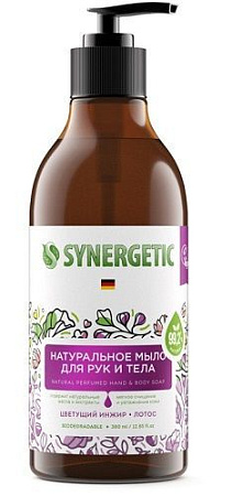Жидкое мыло SYNERGETIC Цветущий инжир и лотос, 380 мл