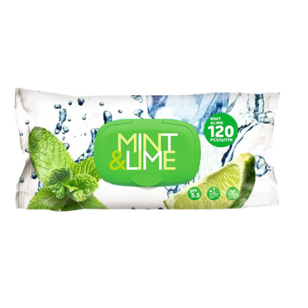 Салфетки влажные 120шт " Mint & Lime " клапан крышка