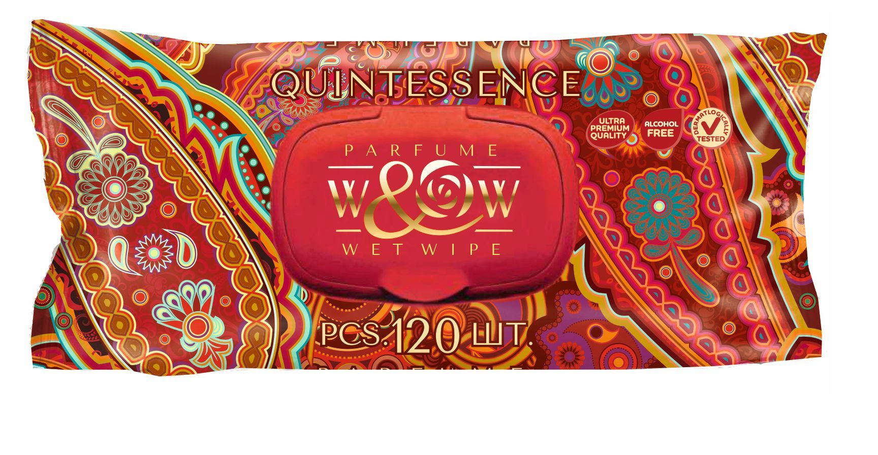 Салфетки влажные W&W Quintessence 120 шт пласт. клапан