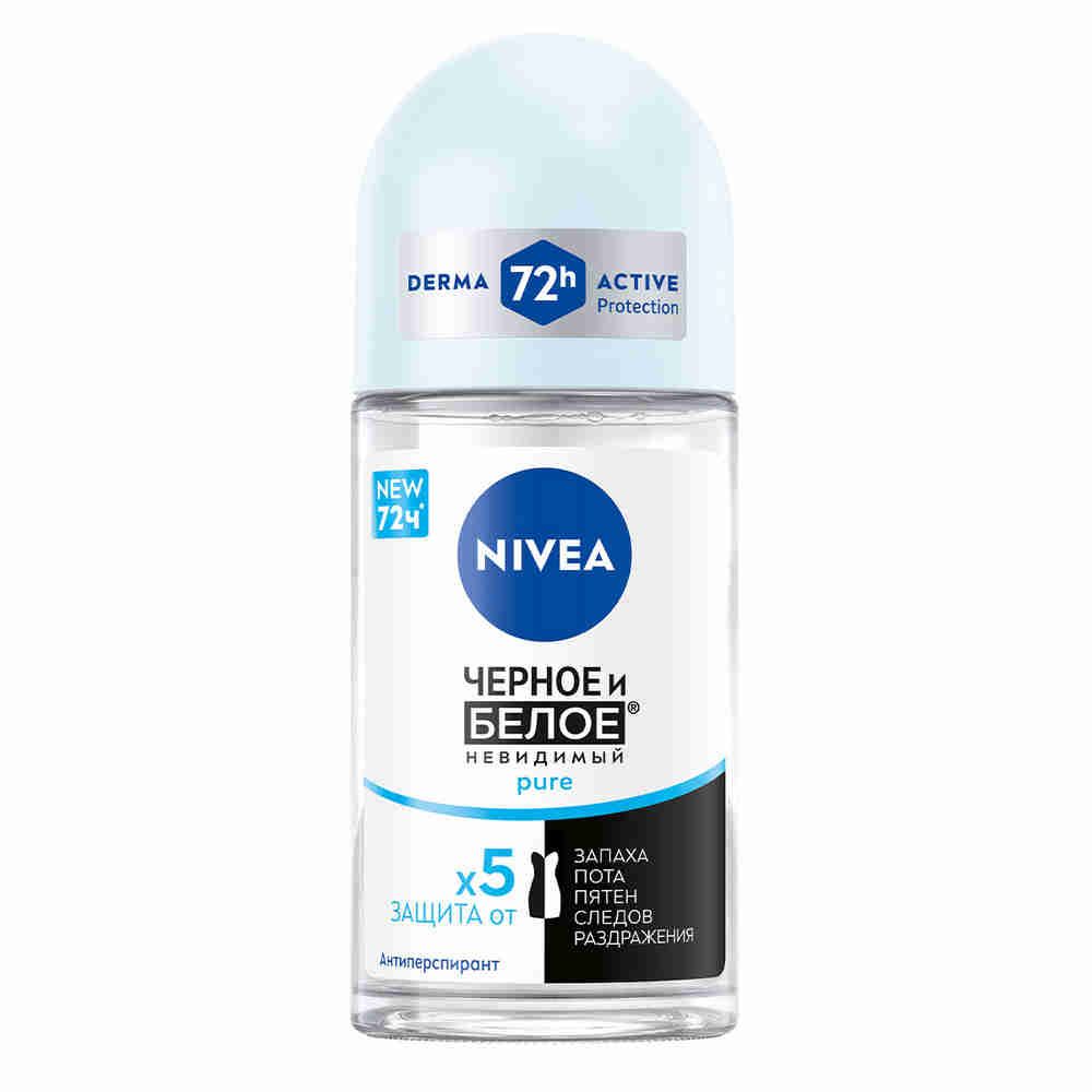 Дезодорант-антиперспирант шариковый NIVEA Черное и Белое Невидимый Pure (50 мл)