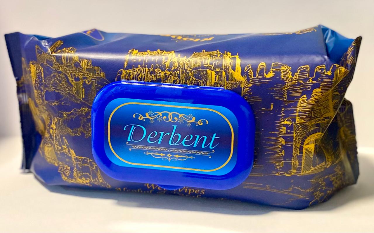 Влажные салфетки "Derbent" синие 120 шт