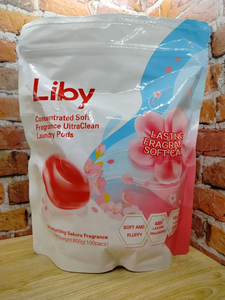 Капсулы для стирки Liby 3в1 Softener с кондиционером сакура (100 шт)