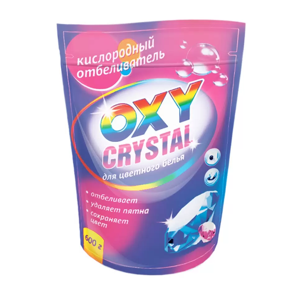 Кислородный отбеливатель Oxy crystal для цветного белья 600 г.
