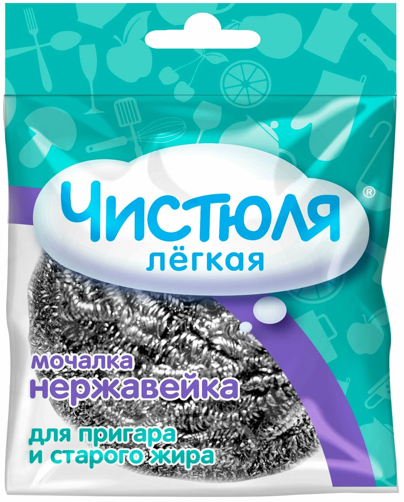 Мочалка для посуды Чистюля Легкая из нержавеющей стали (1 шт)
