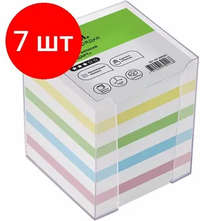 Блок для записей СТАММ "Стандарт", 9*9*9см, пластиковый бокс, ассорти