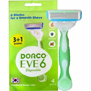 Станки Dorco  для бритья одноразовые Eve 6 жен, 4 шт.